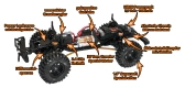 RC auto DF-4S crawler, červená