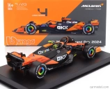 Bburago Mclaren F1  Mcl38 Team Mclaren N 4 Winner Miami Gp 2024 First F1 Victory Lando Norris - With Pilot And Showcase 1:43 Oranžová Černá
