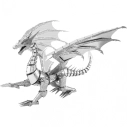 Strieborná oceľová súprava Dragon