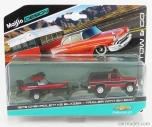 Maisto Chevrolet Blazer K5 1979 With Ski Boat And Trailer 1:64 Red Met