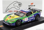 Spark-model Chevrolet Corvette C6.r Z06 Team Sangari Brazil N 8 24h Spa 2009 Enrique Bernoldi - Xavier Maassen - Roberto Streit 1:43 Modrá Zelená Žlutá