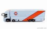 Tarmac Mitsubishi Fuso Truck Car Transporter Gulf Racing Livery 4-assi 2023 - autá nie sú súčasťou balenia 1:64 svetlo modrá oranžová