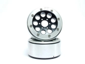 Kovové Beadlock CNC disky Absima Metsafil 1.9 Gun Black/Silver, 2 ks
