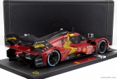 Bbr-models Ferrari 499p 3.0l Turbo V6 Team Ferrari Af Corse N 51 Winner 24h Le Mans (dirty Version - After Race) 2023 Alessandro Pier Guidi - James Calado - Antonio Giovinazzi - Con Vetrina - With Showcase - Coffret Box 1:12 Červená Žlutá Černá