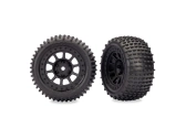 Traxxas kolesá 2.2", čierne disky, pneumatiky Alias (2) (Bandit zadné)