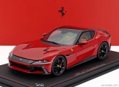 Bbr-models Ferrari 12cilindri V12 830cv Panoramic Roof 2024 - Glossy Black Rims - Con Vetrina - With Showcase 1:18 Rosso Corsa - Červená