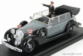 Rio-models Mercedes benz 770k Cabriolet Open 1942 With Hitler And Driver Figures 1:43 Šedá Černá
