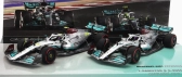 Minichamps Mercedes gp F1 Set 2x W13e Team Mercedes-amg Petronas F1 N 44 3. GP Bahrajnu 2022 Lewis Hamilton + N 63 4. GP Bahrajnu 2022 George Russel 1:43 Silver Green