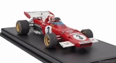 Repliky Ferrari F1 312b2 N 3 3. holandský Zandvoort Gp (s figúrkou pilota) 1971 Clay Regazzoni - Con Vetrina - s vitrínou 1:18 červená biela