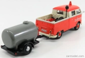 Motor-max Volkswagen T1 Type 2 Double Cabine Road Service With Tanker Trailer 1962 1:24 Oranžová Krémová Stříbrná