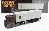 Mini-gt Mercedes Benz Actros 2 Gigaspace 1851 Blue Efficient Power Truck Lhd Ups Container 40' 2016 1:64 Brown Grey