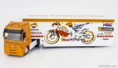 Newray Mercedes Benz Actros 1857 Truck Team Honda Rc213v Repsol Bike Transporter N 93 Majster sveta Marc Marquez - N 26 Dani Pedrosa Sezóna 2017 1:43 Oranžová biela