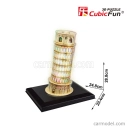 Cubicfun Puzzle 3d z peny Torre Di Pisa Con Luci A Led cm. 20.4x24.8x28.8 - 15 dielikov /