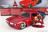 Jada Pontiac Firebird With Wonder Woman Figure 1972 1:32 Červená Modrá