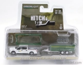Greenlight Ford usa F-150 Pick-up 2018 With Small Cargo Ups Trailer 1:64 Bílá Zelená