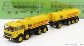 Brekina plast Fiat 691 Millepiedi Tanker Truck Agip Supercortemaggiore 1961 1:87 Žlutá Černá