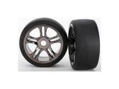 Traxxas koleso, disk Split-Spoke čierny chróm, pneu slick S1 (2) (predné)