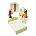 Bigjigs Toys Dřevěný nábytek do domečku pro panenky Ložnice