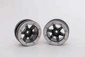 Kovové Beadlock CNC disky 1,9 PT Wave Black/Silver, 2 ks
