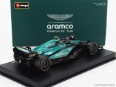 Bburago Aston martin F1 Amr23 Team Aramco Cognizant N 14 Season 2023 Fernando Alonso – With Pilot And Showcase 1:43 zelená