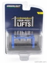 Greenlight Accessories Garage Set Officina - Ponte Sollevatore Auto - Four Post Lift 1:64 Blue