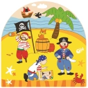 Bigjigs Toys Dřevěné vícevrstvé puzzle Pirátská loď