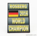 Príslušenstvo Cartrix F1 Doska majstra sveta v boxoch - Mercedes Gp W07 Hybrid Amg Petronas N 6 Sezóna 2016 Nico Rosberg 1:18 Sivá čierna žltá