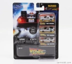 Jada De lorean Set 3x Time Machine - Back To The Future 1 - Ritorno Al Futuro 1 - Back To The Future 2 - Ritorno Al Futuro 2 - Back To The Future 3 - Ritorno Al Futuro 3 1:87 Silver