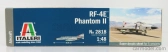 Italeri Mcdonnel douglas Rf-4e Phantom Ii Caccia Bombardiere Military Airplane 1960 1:48 /
