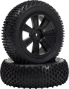 VTEC Kamikaze 4WD predné, nalepené gumy na čiernych diskoch - 1/10 Buggy J-zmes