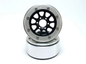 Kovové Beadlock CNC disky Absima Metsafil 1.9 Gear Black/Silver, 2 ks