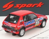 Spark-model Peugeot 205 1.6 Gti N 132 Rally Montecarlo 1986 Francois Delecour - Anne Chantal Pauwels 1:43 Červená