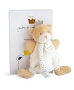 Doudou Hračka s úchytem na dudlík medvídek král 15 cm