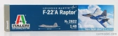 Italeri Lockheed martin F-22a Raptor Airplane Military 1:48