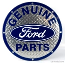 Edicola Accessories Metal Round Plate - Ford Genuine Parts Diamond Plate 1:1 Modrá Stříbrná
