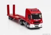 Eligor Iveco fiat Stralis 480xp Truck Rimorchio Pianale Trasporto Mezzi Movimento Terra Vigili Del Fuoco 2016 1:43 Red