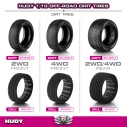 HUDY Pneumatiky přední 2WD 1:10 off-road Dirt soft (2 ks)