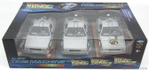 Welly De lorean Set 3 X Time Machine - Back To The Future 1 - 2 - 3 - Ritorno Al Futuro 1 - 2 - 3 1:24 Silver