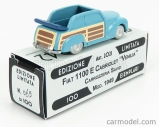 Officina-942 Fiat 1100 E Cabriolet Open Venilia Carrozzeria Savio 1949 1:76 Světle Modré Dřevo