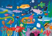 Vilac Drevená knižka s puzzle Dobrodružstvá