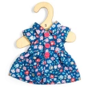 Bigjigs Toys Tmavomodré kvetinové šaty pre bábiku 28 cm