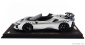 Bbr-models Ferrari Sf90 Xx Stradale Spider 2024 - Con Vetrina - With Showcase 1:18 Argento Nurburgring - Stříbrná Modrá Černá
