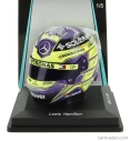 Spark-model Bell helmet Casco Helmet F1 Lewis Hamilton Team Mercedes Amg Petronas Motorsport Formula One N 44 Winner British Gp 2024 1:5 Fialově Žlutá