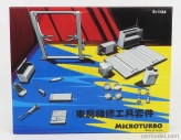 Peako Accessories Set Officina E Revisioni Microturbo - Ponte Sollevatore Auto - Twin Post Lift 1:64 Červená Černá