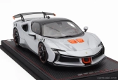 Mr-models Ferrari Sf90 Xx Stradale 2024 - Con Vetrina - With Showcase 1:18 Bianco Artico - Bílá Met Oranžová Černá