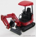 Oldcars Komatsu Pc18 - Ruspa Cingolata Vigili Del Fuoco - Hasičské auto 1:32 červené čierne