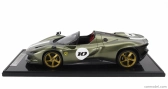 Bbr-models Ferrari Daytona Sp3 Serie Icona N 10 Open Roof 2022 - Con Vetrina - With Showcase 1:12 Verde Manzoni Lucido - Zelená Met Stříbrná