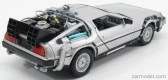 Welly De lorean Set 3 X Time Machine - Back To The Future 1 - 2 - 3 - Ritorno Al Futuro 1 - 2 - 3 1:24 Silver