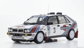 Kyosho Lancia Delta Hf Integrale 4wd Team Martini & Rossi Racing N 3 Winner Rally Olympus Usa 1987 Juha Kankkunen - Juha Piironen 1:18 Bílá Červená Modrá