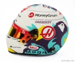 Mini helmet Bell helmet Casco Helmet F1 Kevin Magnussen Team Moneygram Haas N 20 Season 2024 1:2 Bílá